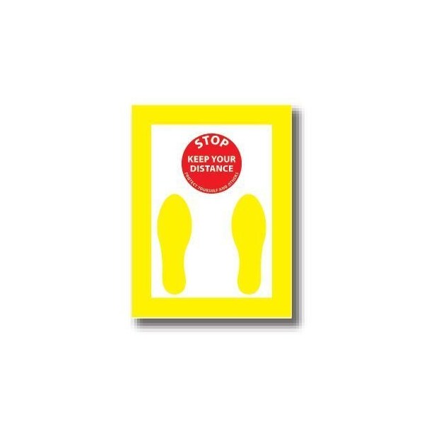 Ergomat 36in x 27in RECTANGLE SIGNS Stop Keep Your Distance / Protect Yourself And Others DSV-SIGN 972 #7082 -UEN - main